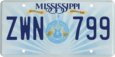 MS license plate ZWN799