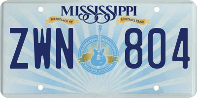 MS license plate ZWN804