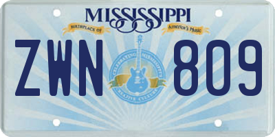 MS license plate ZWN809