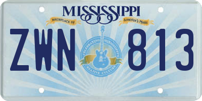 MS license plate ZWN813