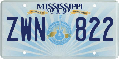 MS license plate ZWN822