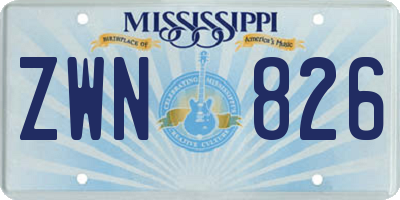 MS license plate ZWN826