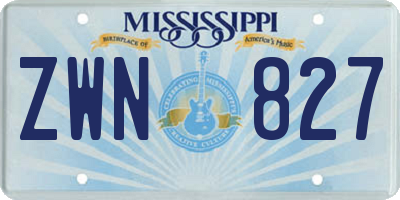 MS license plate ZWN827