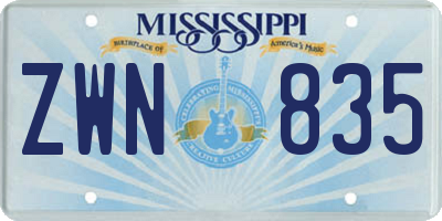 MS license plate ZWN835