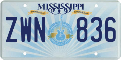 MS license plate ZWN836