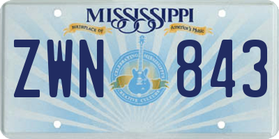 MS license plate ZWN843