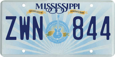 MS license plate ZWN844