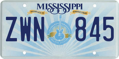 MS license plate ZWN845