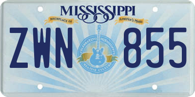 MS license plate ZWN855
