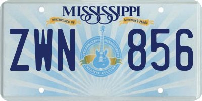 MS license plate ZWN856