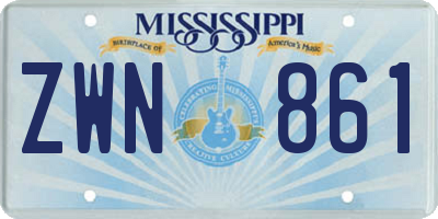 MS license plate ZWN861