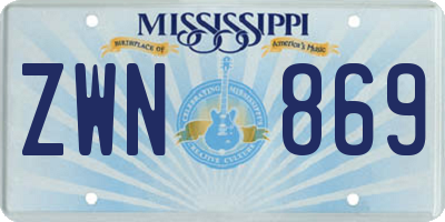MS license plate ZWN869