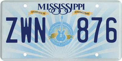 MS license plate ZWN876