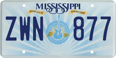 MS license plate ZWN877