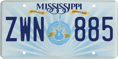 MS license plate ZWN885