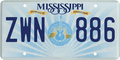MS license plate ZWN886