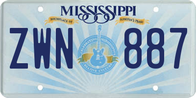 MS license plate ZWN887