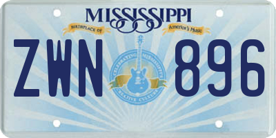 MS license plate ZWN896