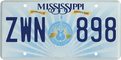 MS license plate ZWN898