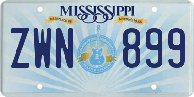 MS license plate ZWN899