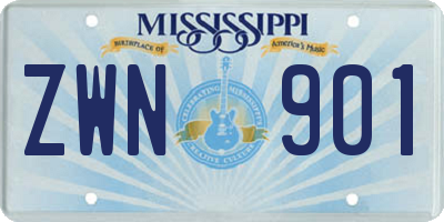 MS license plate ZWN901