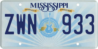 MS license plate ZWN933