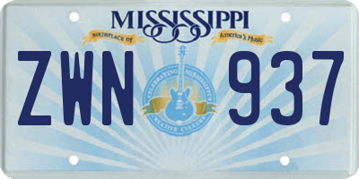 MS license plate ZWN937