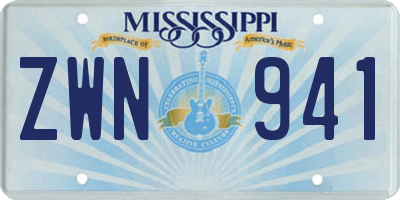 MS license plate ZWN941