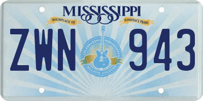 MS license plate ZWN943