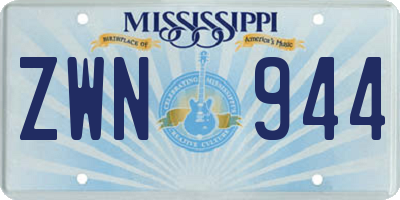 MS license plate ZWN944