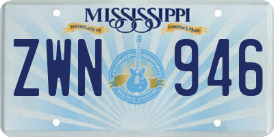 MS license plate ZWN946