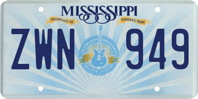 MS license plate ZWN949