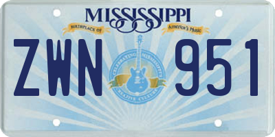 MS license plate ZWN951