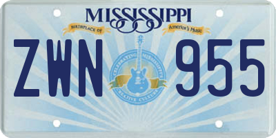 MS license plate ZWN955