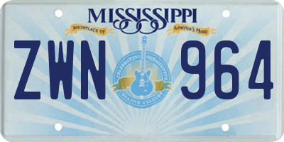 MS license plate ZWN964