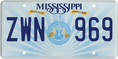 MS license plate ZWN969