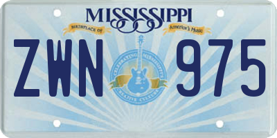 MS license plate ZWN975