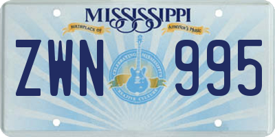 MS license plate ZWN995