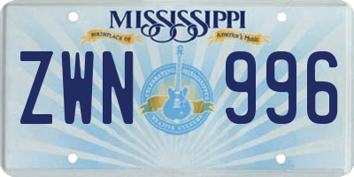 MS license plate ZWN996