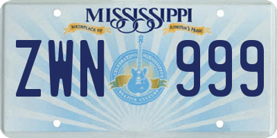 MS license plate ZWN999