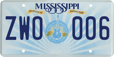 MS license plate ZWO006
