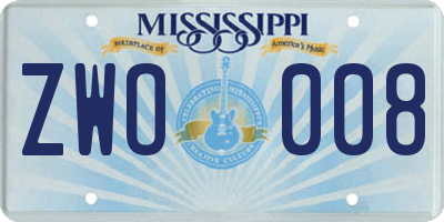 MS license plate ZWO008
