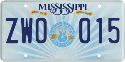 MS license plate ZWO015