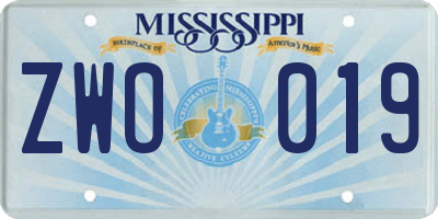 MS license plate ZWO019