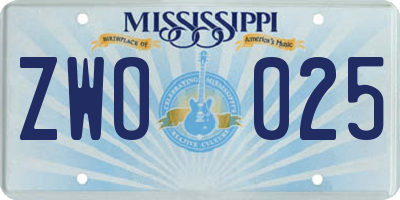 MS license plate ZWO025