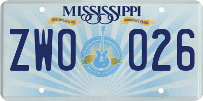 MS license plate ZWO026