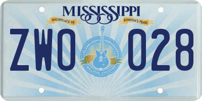 MS license plate ZWO028