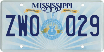 MS license plate ZWO029