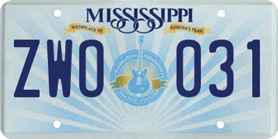 MS license plate ZWO031