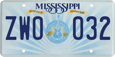 MS license plate ZWO032